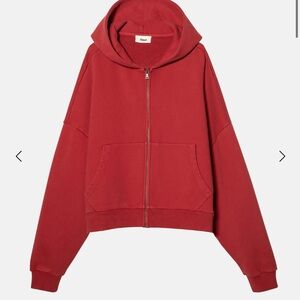 NWT Elwood red Zip Rectangle Hoodie unisex